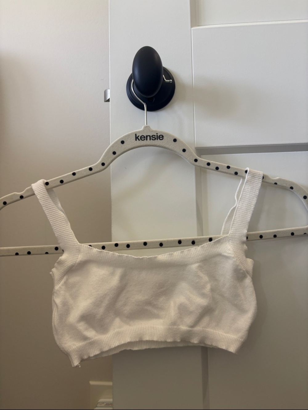 Kensie White knit Ribbed Bralette
